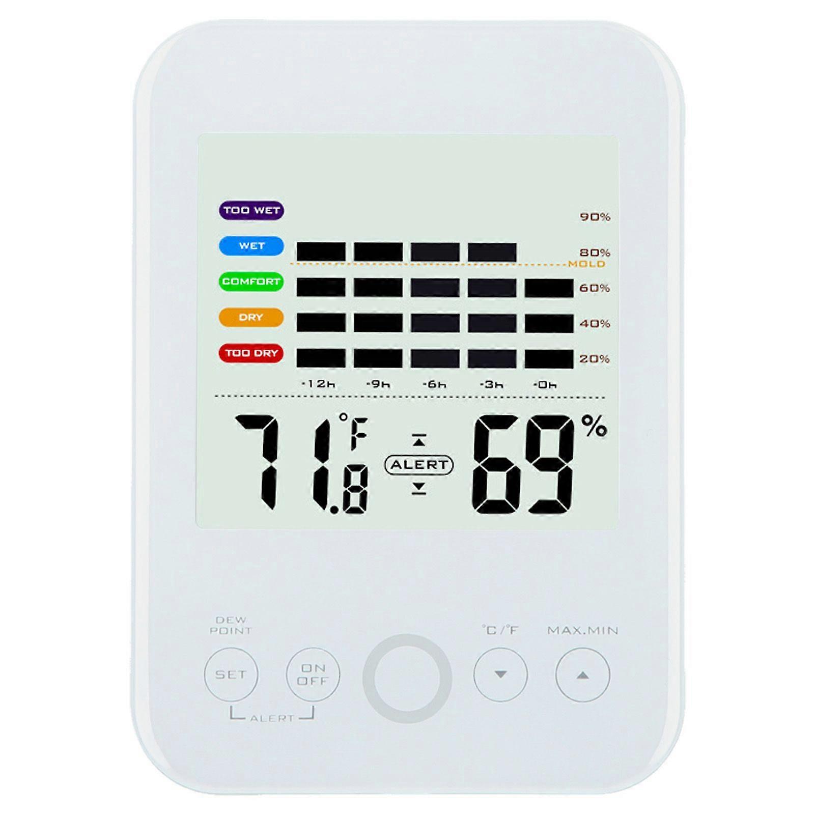 TouchScreen Thermohygrometer Electronic Digital WallMounted Temperature Humidity Measurement Meter
