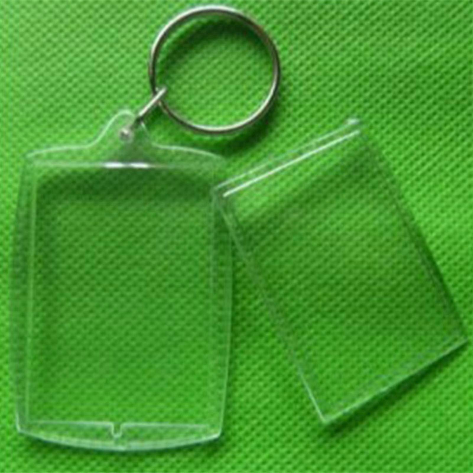 Portable Photo Frame Keychain: 100Pcs Rectangular Transparent Acrylic for Office and School