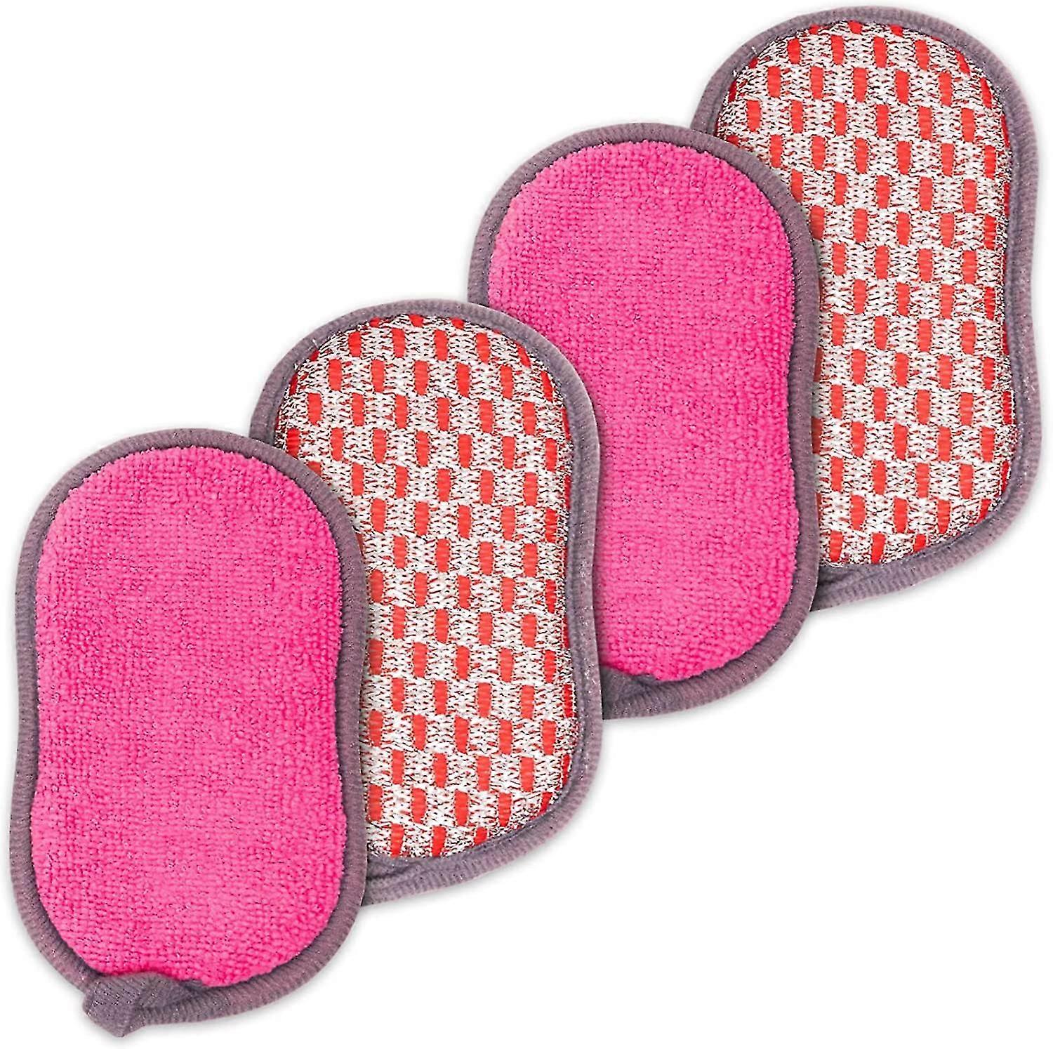 Eponge Lavable 4 Pcs - Eponge Reutilisable Vaiss - Eponge Microfibre Antibacterienne,8871