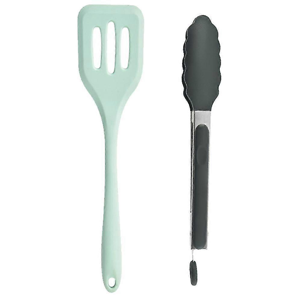 Silicone Cooking Utensil Set - Kitchen Tools Set Includes Drain Spatula, Food Clips - 2 Pcs