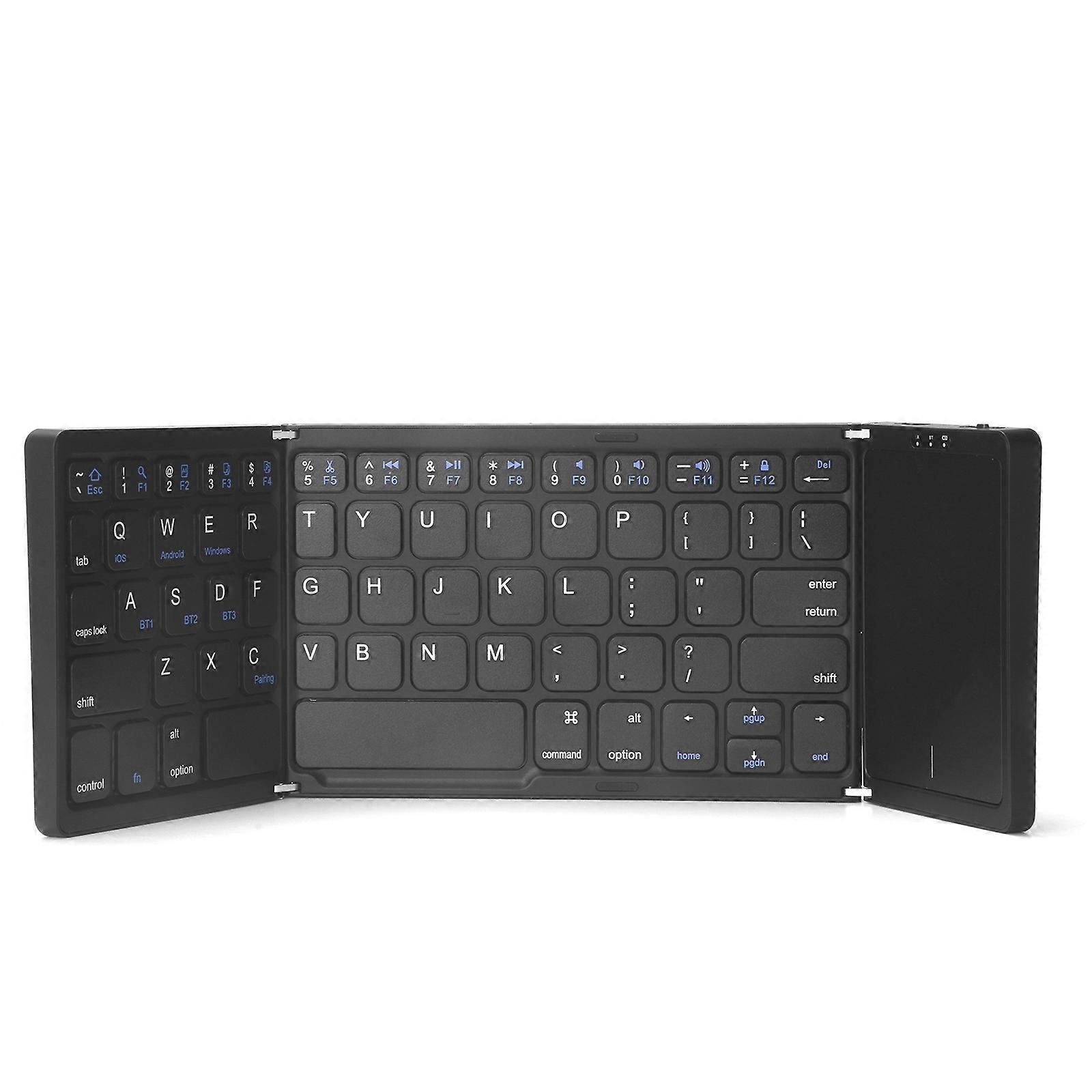 B089T Foldable Bluetooth Keyboard Rechargeable with Touchpad(Grey)
