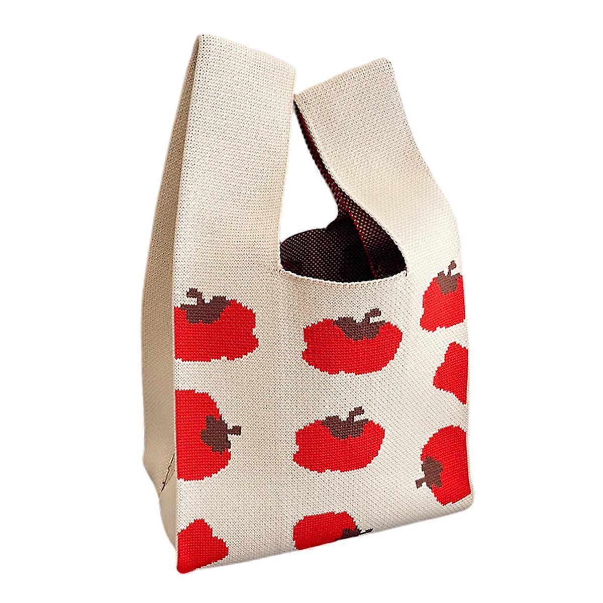 Fruit knitted bag-ZB-74-beige-20*35cm