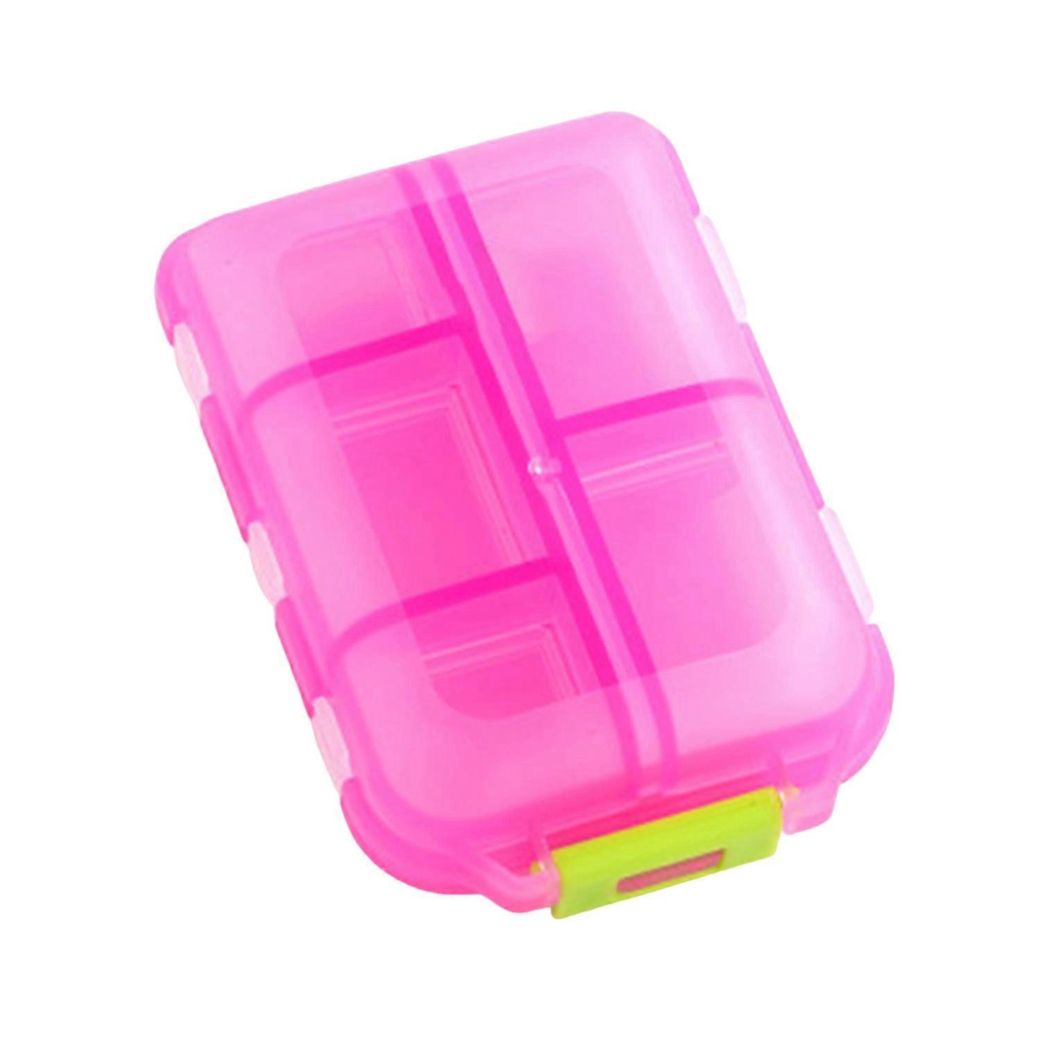 Pill Storage Box Snap-on Lid Ten Grid Transparent Double Layers Multi Compartment Dustproof