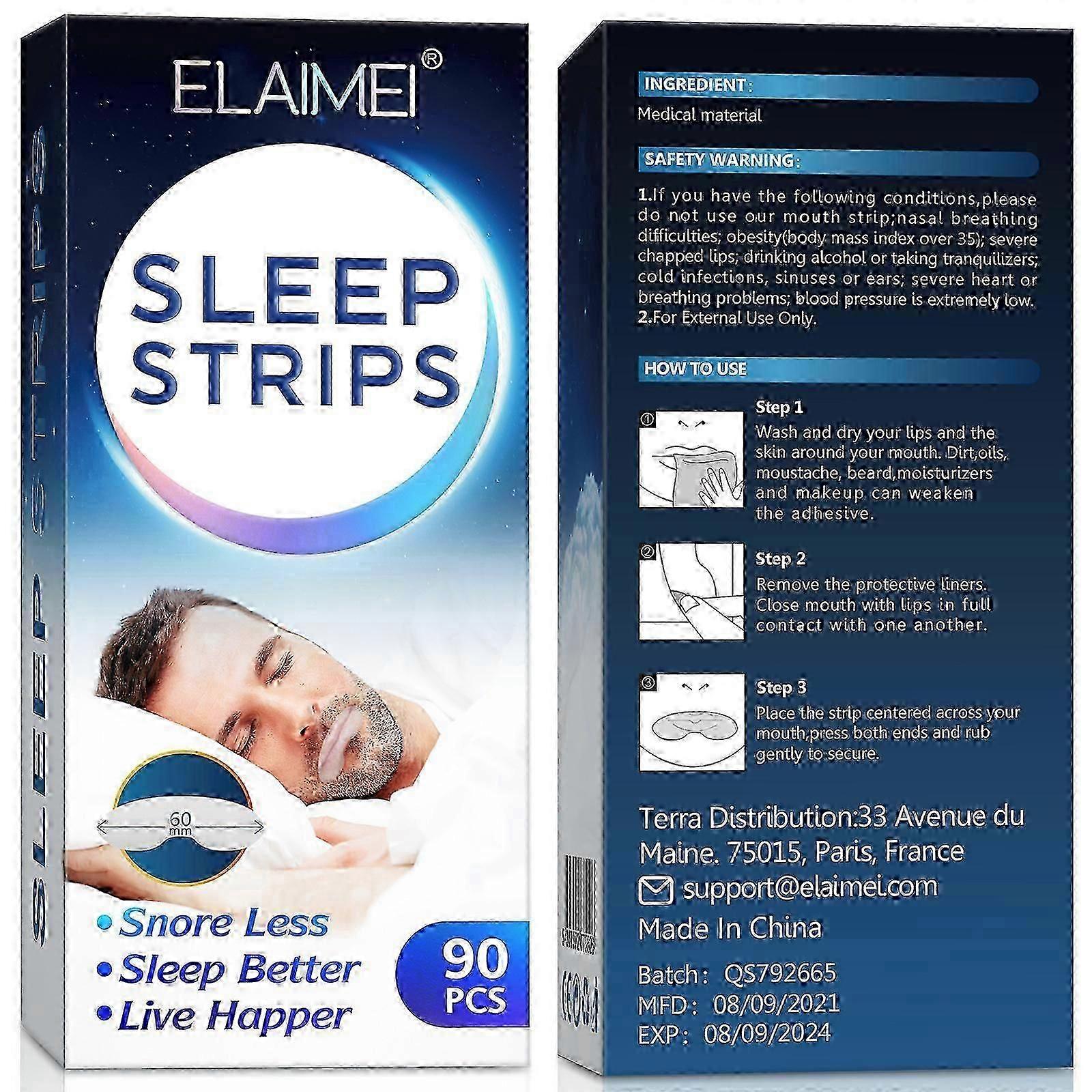 Elaimei Anti Snoring Sleep Strips Disposable Gentle Mouth Tape For Better Nose Breathing Reduce Mouth Dryness Sore Throat