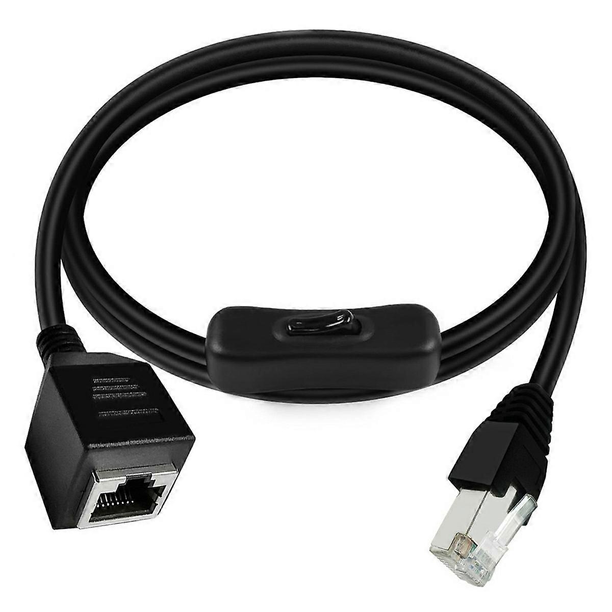 AS UT-025-0.6M RJ45 CAT6 8P8C STP UTP Male to Female Extension Cable with 304 Singal Switch Ethernet