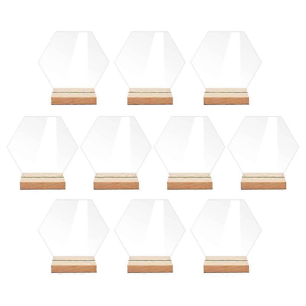 10pcs Table Sign Holder with Wooden Base Table Display Stand Signs for Party