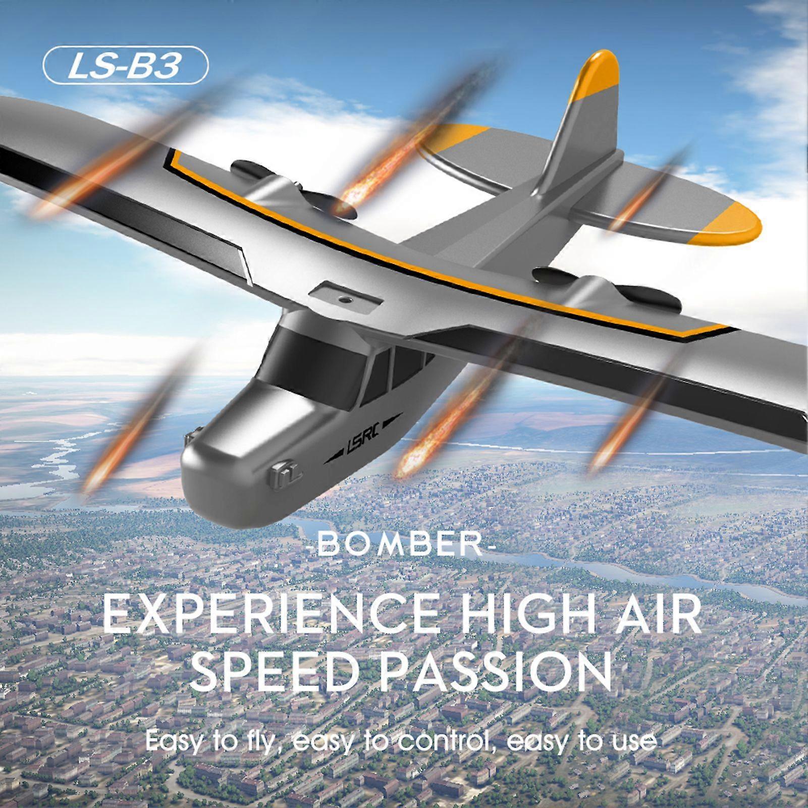 LSRC-B3 RC Airplane 2.4GHz RC Plane Flight Toys for Adults Kids Boys with LED Lights 3 Battery