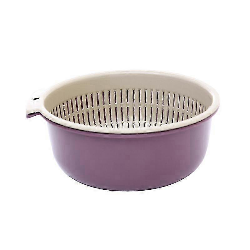 Multifunctional Drain Blue for Fruits and Vegetables, Storage Basket, Double Layer, Can Hang * Purple 20x9cm