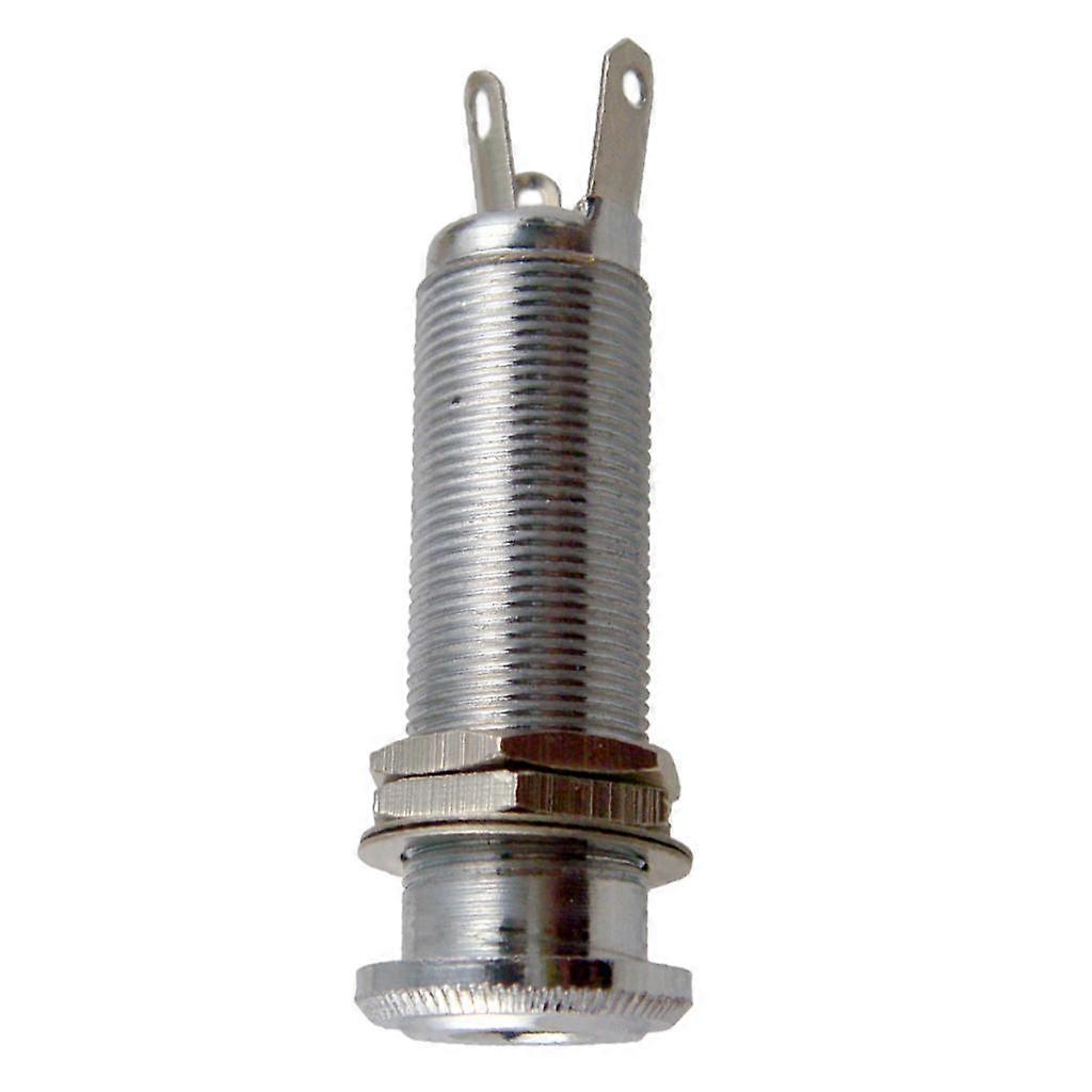 Threaded Cylinder Output Input Guitar Plug Socket 1/4" 6.35mm Silver
