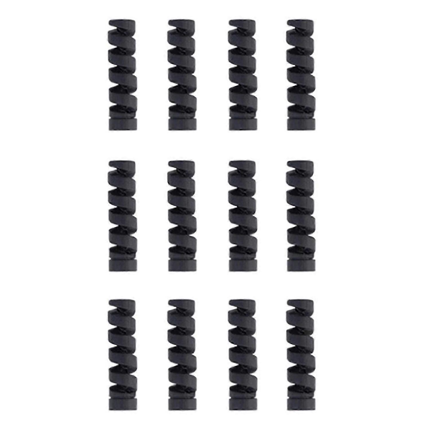 12Pcs Cable Protector Solid Color Flexible Silicone Spiral Design Wearproof Wire Protector for Charg