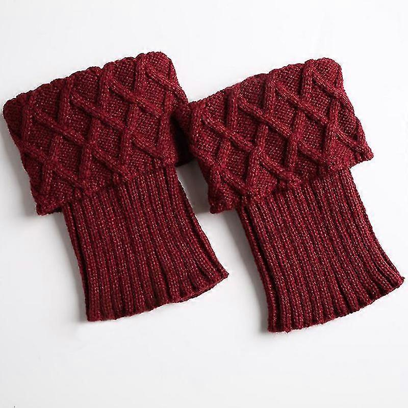 Women's Solid Knitted Boots Cuff Turn-over Warmer Leg Socks