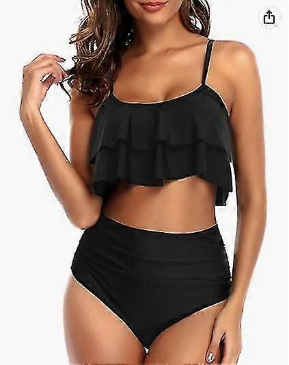 Kvinner Ny Design Todelt Ruffle High Waisted Bikini Badedrakt