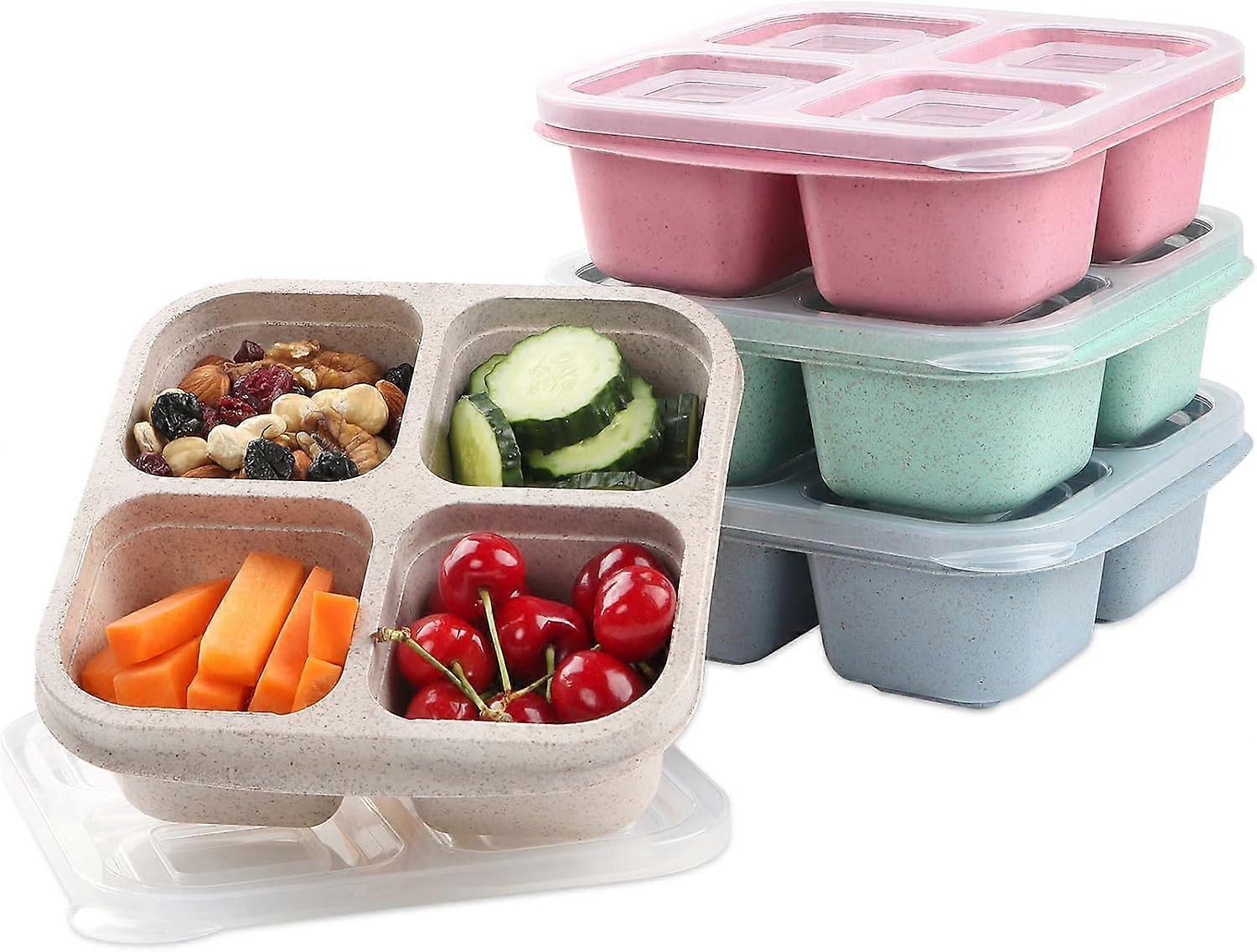 Snack Containers, 4 Compartments Bento Box