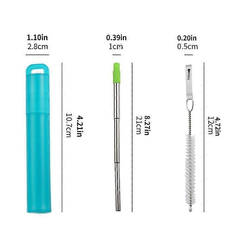 3 pezzi / set Cannucce pieghevoli in acciaio inossidabile con cannuccia in metallo riutilizzabile Set di cannucce telescopiche portatili YSX