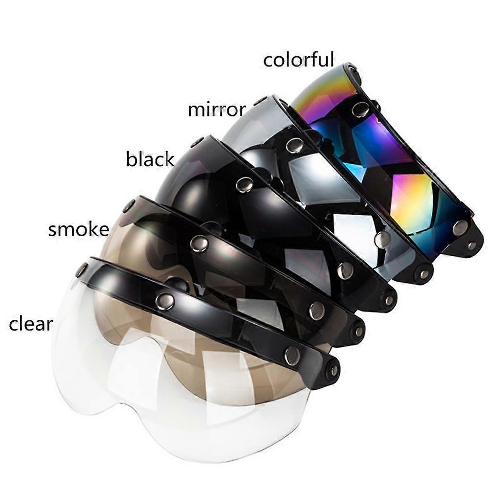 3Snap Retro Helmet Visor Universal 3 Snap Retro Helmet Visor Windproof Sun Shield Half Face Motorcycle Helmets Visor