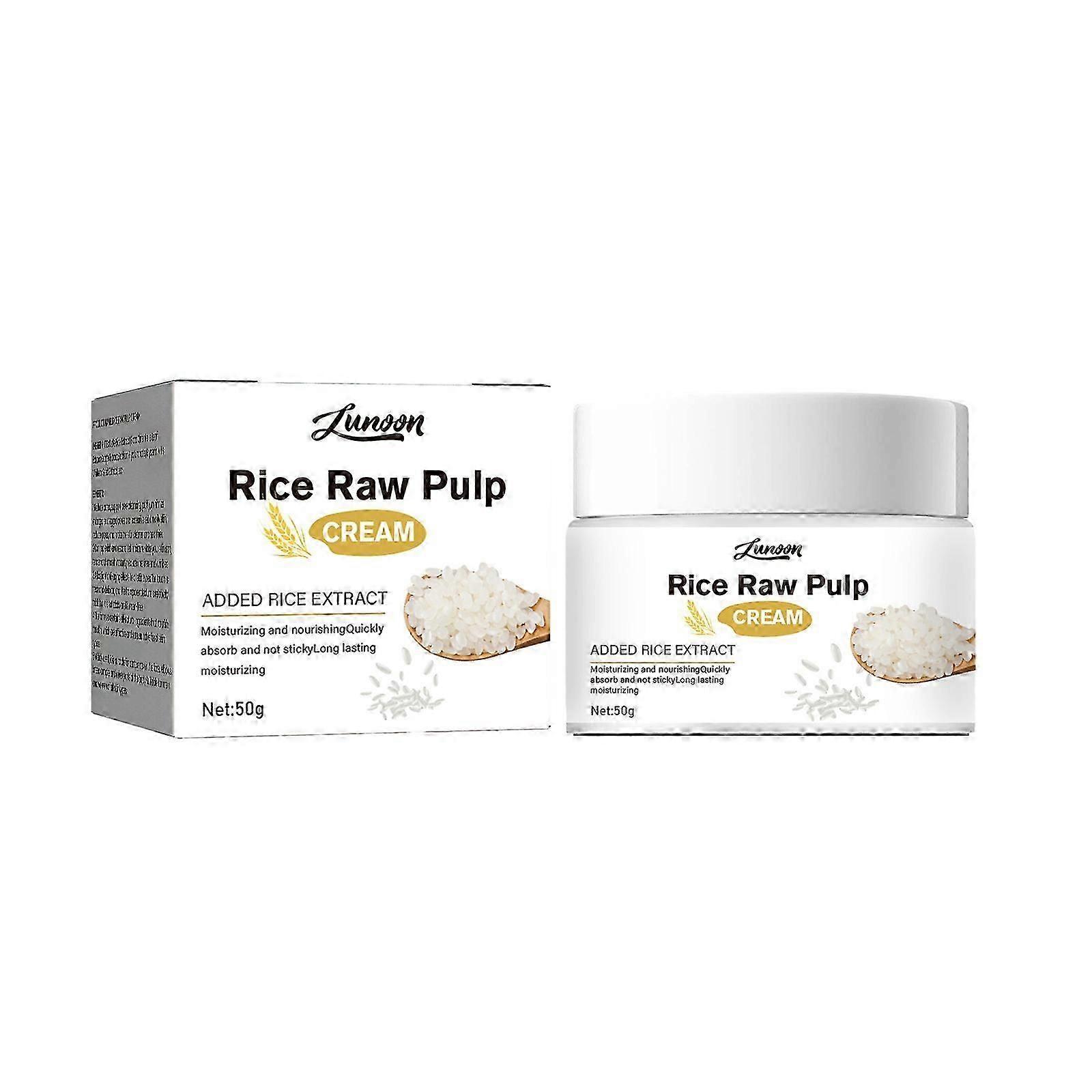 Rice Raw Pulp Cream, Rice Raw Pulp Face Moisturizer, Anti-aging Moisturizing Nourishing Serum Shrink Pores