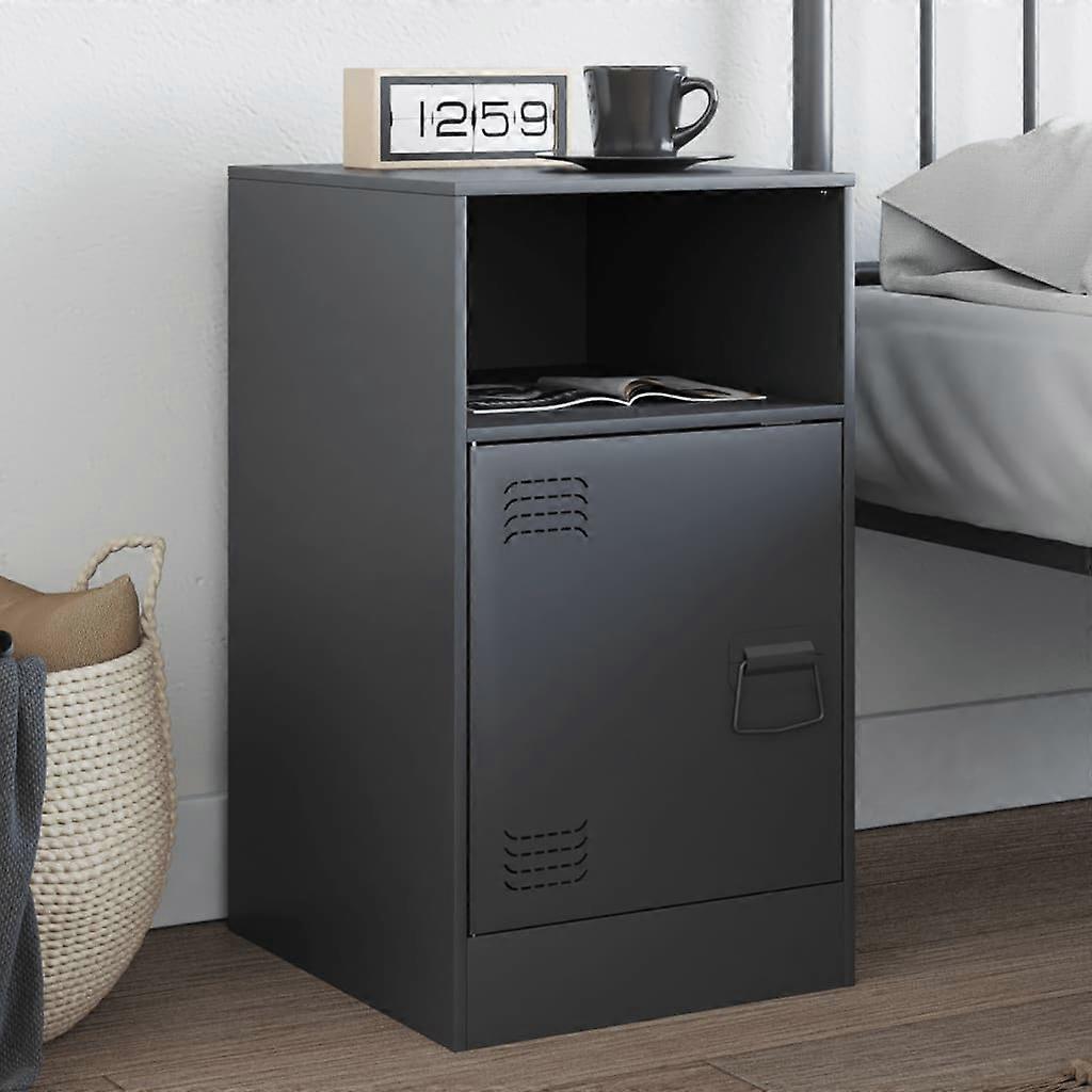 Bedside table anthracite 34.5x39x62 cm steel