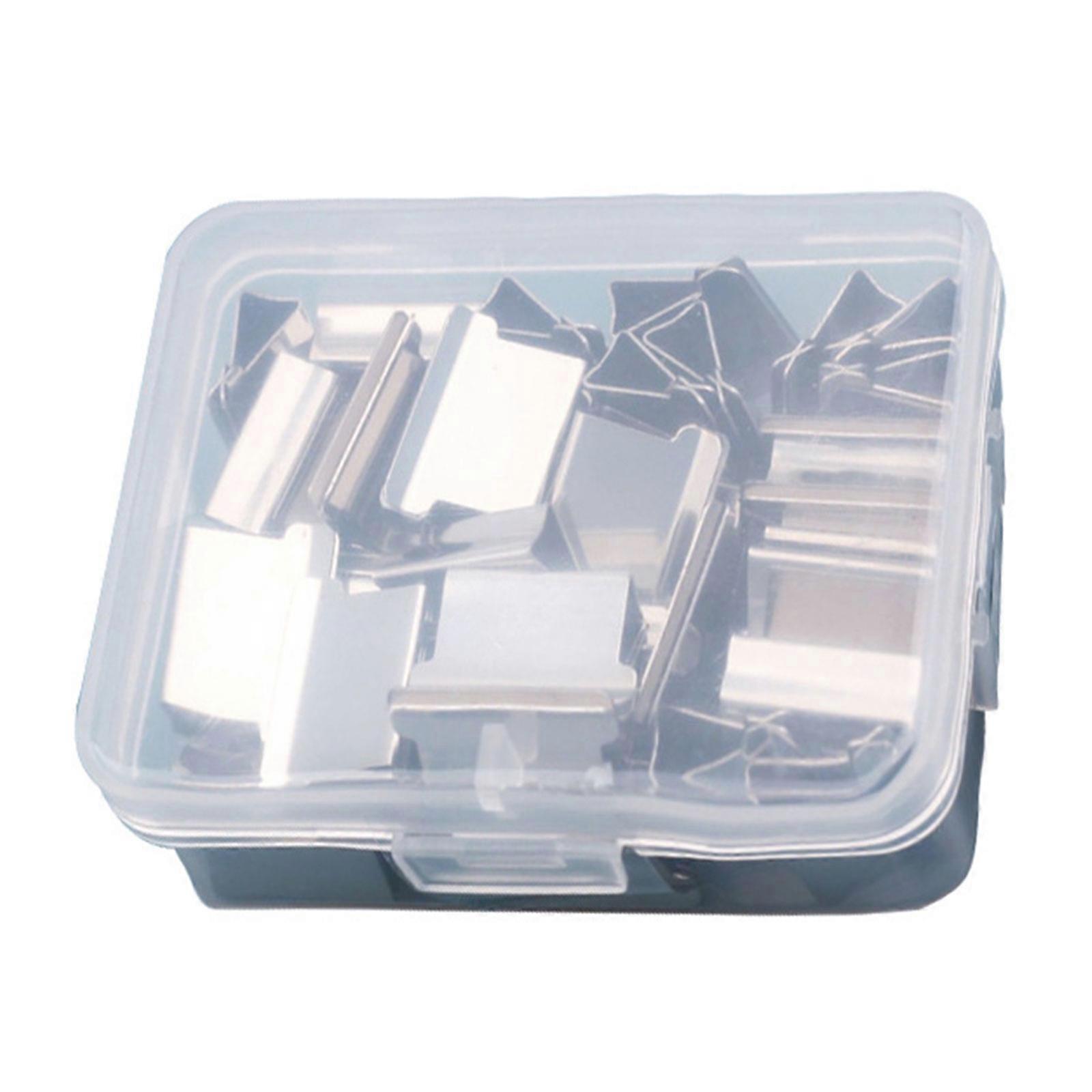 Multi-purpose Paper Clamp Dispenser Reusable Metal Paper Clamp Refillable Clamp Dispenser 40 Sheets Capacity for Office