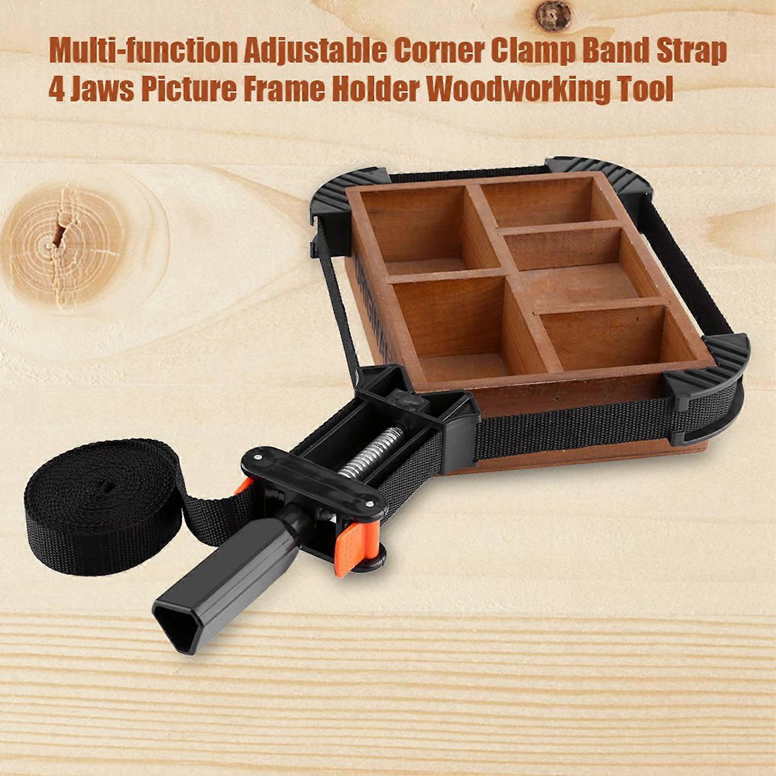 Adjustable Multi-function Corner Clamp 4 Jaw Strap Picture Frame Holder Woodworking Tool