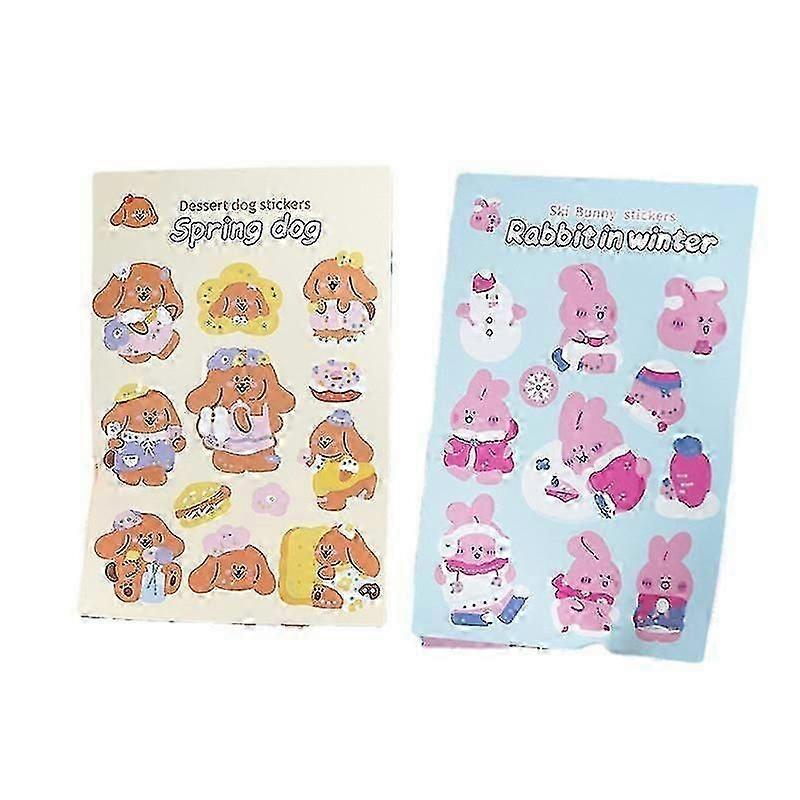1Pcs Sticker Pack Cute Handbook Journal Cartoon Ins Wind Bronzing Material No464