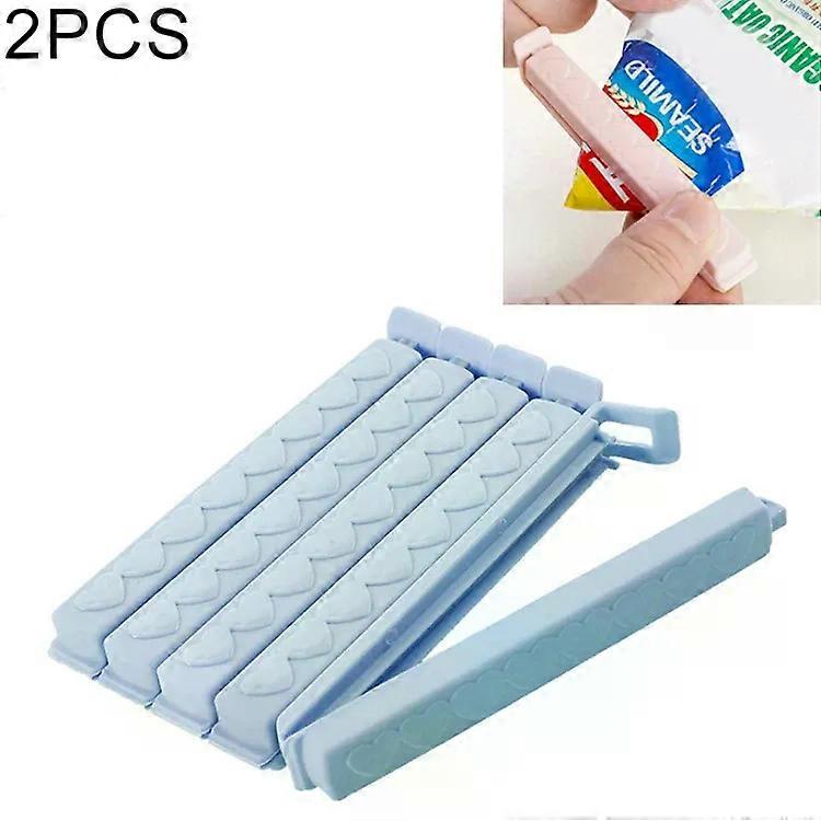 Plastic Snack Bag Sealing Clips-2 PCS Love Design,Blue -