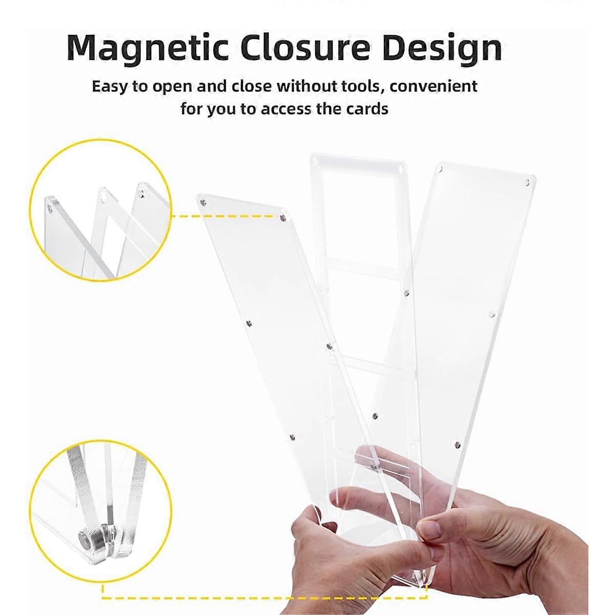 4 Slots 35-75PT Magnetic Acrylic Game Card Case,for Standard Card