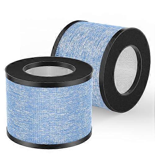 2 Pack Air Filter Replacement True HEPA for Air Purifier with H13 HEPA and Activated Carbon Filter