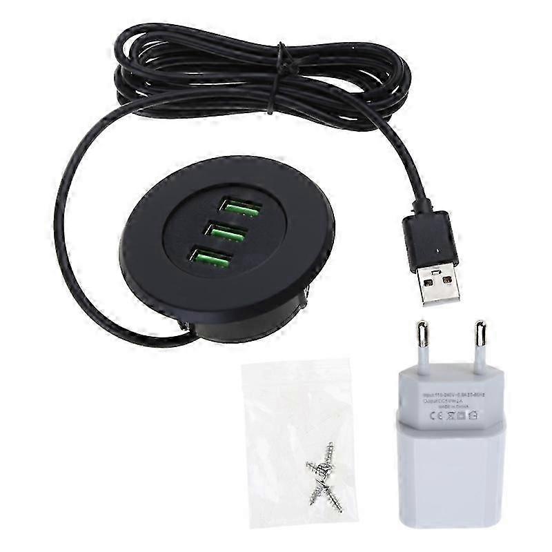 Χωνευτή υποδοχή USB 2 ιντσών με οπή γραφείου και δακτύλιο για σύνδεση τροφοδοσίας USB 5cm