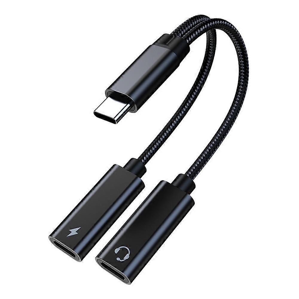 Adapter USB C, słuchawki i ładowanie, rozgałęźnik USB C, 2 w 1, USB C, 2 w 1