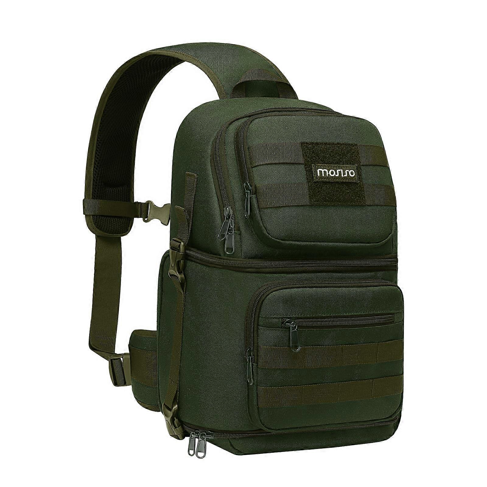Camera Sling Bag for DSLR, SLR, Mirrorless Cameras with Tripod Holder, Waterproof Tactical Crossbody Case, Adjustable Strap