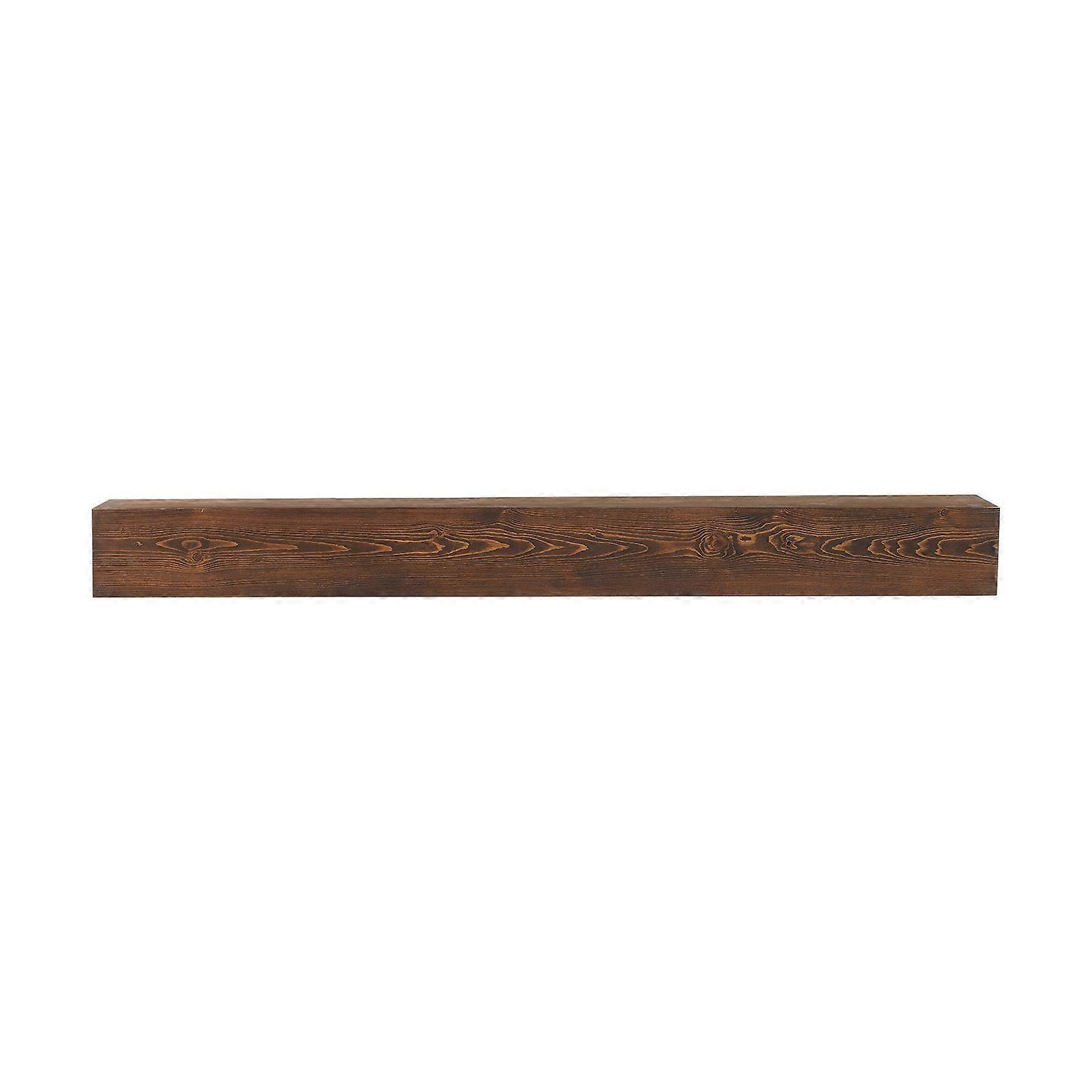 Pejs mantel, 60 "x 8" x 6", 50 lbs vægtkapacitet, træ mantel til over pejs, håndlavet pejs mantel, naturlig brun