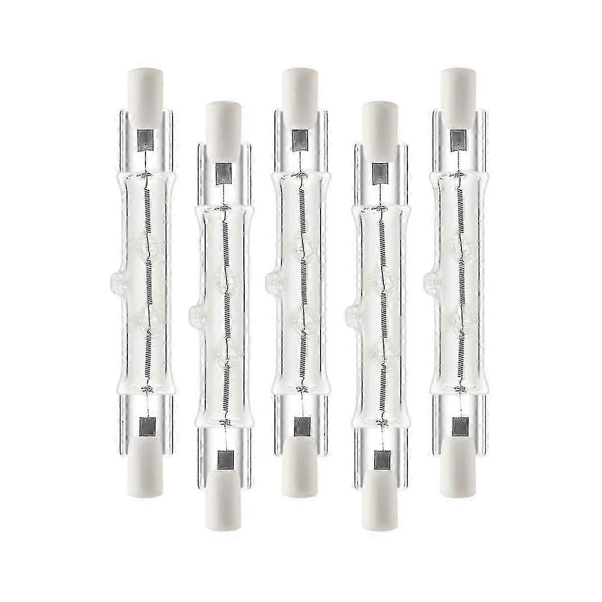 5-Pack R7s 118mm 300W Halogen Bulb, Dimmable