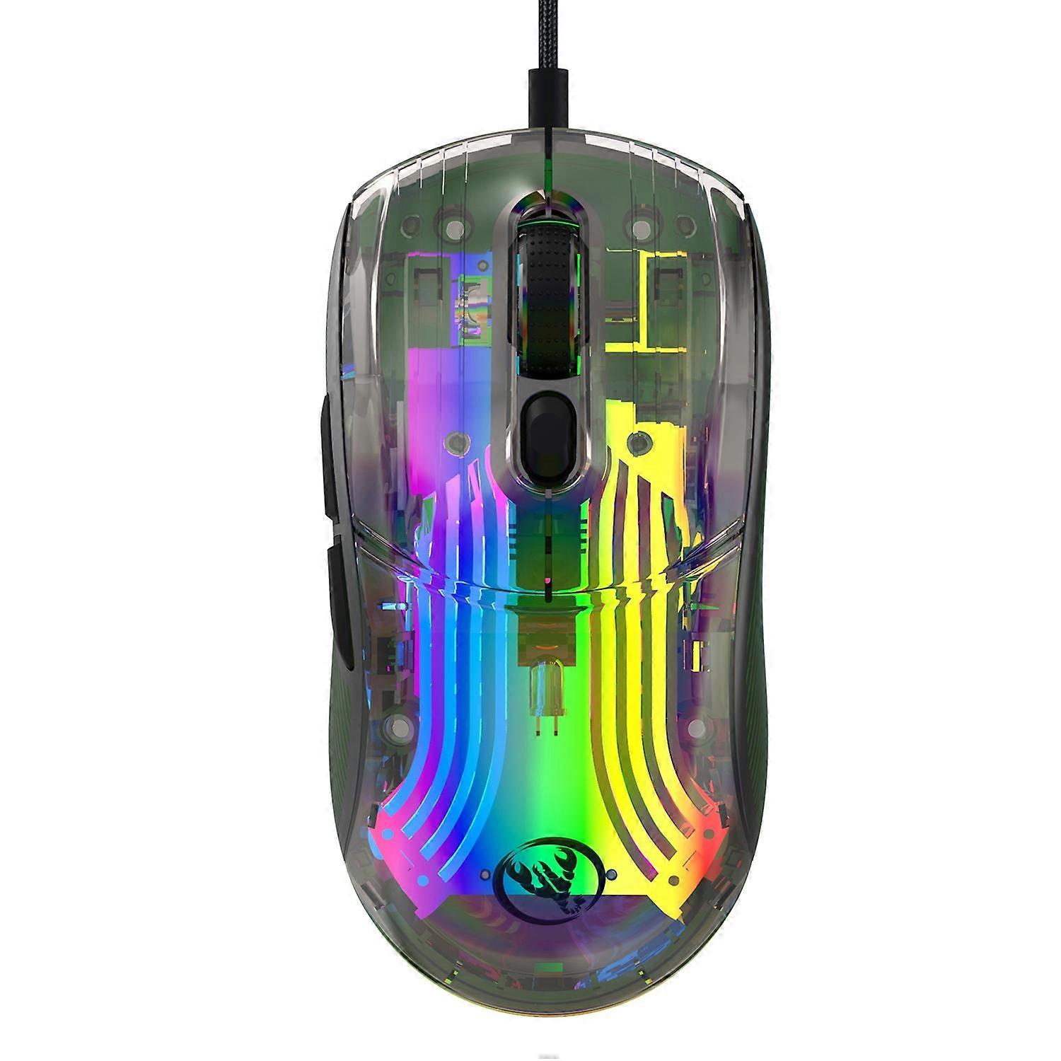 X400 7 Keys Transparent RGB Wired Gaming Mouse