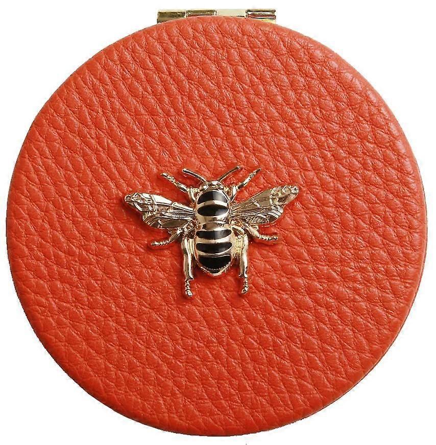Alice Wheeler London Round Compact Mirror - Orange