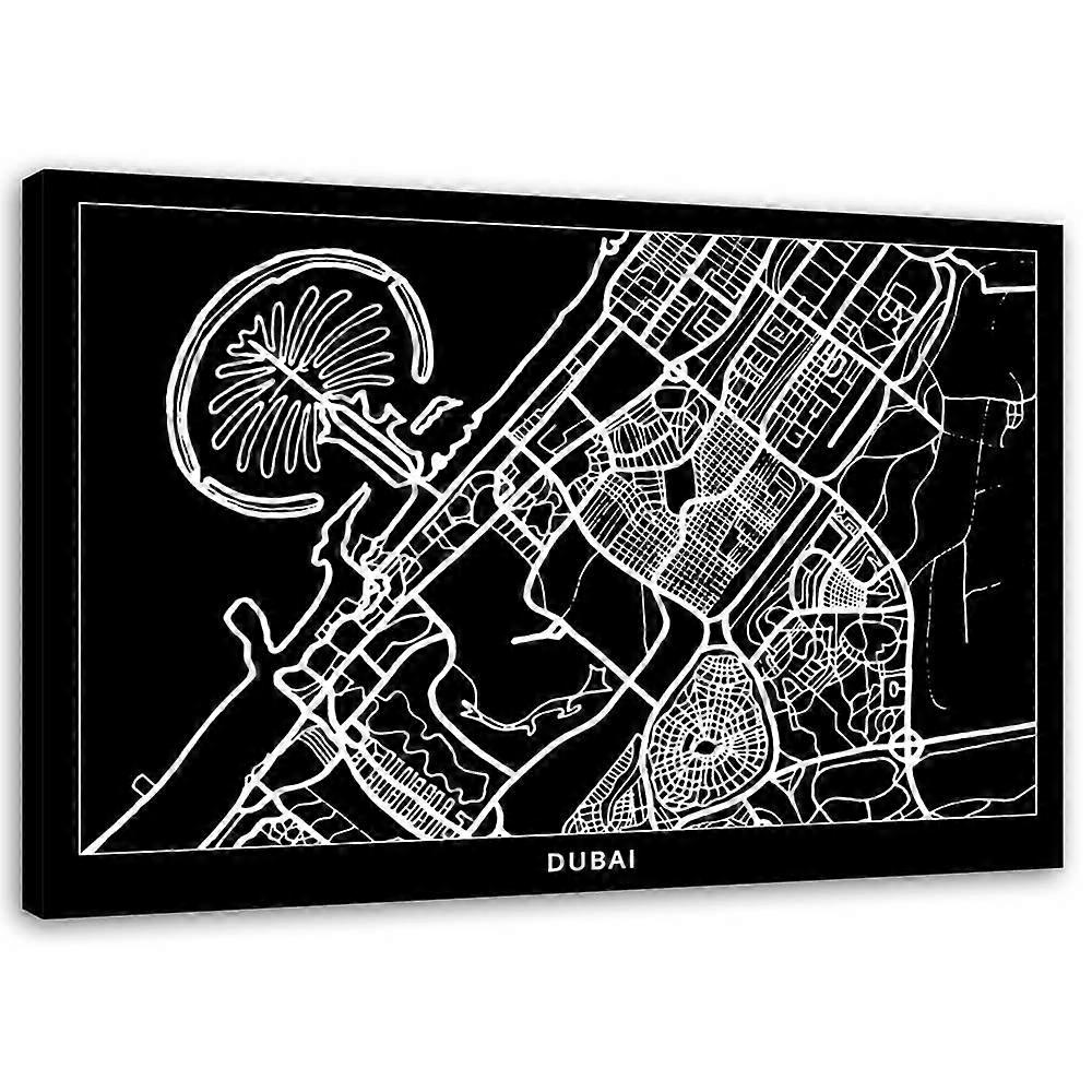 Canvas print, Dubai stadsplan - 60 x 40