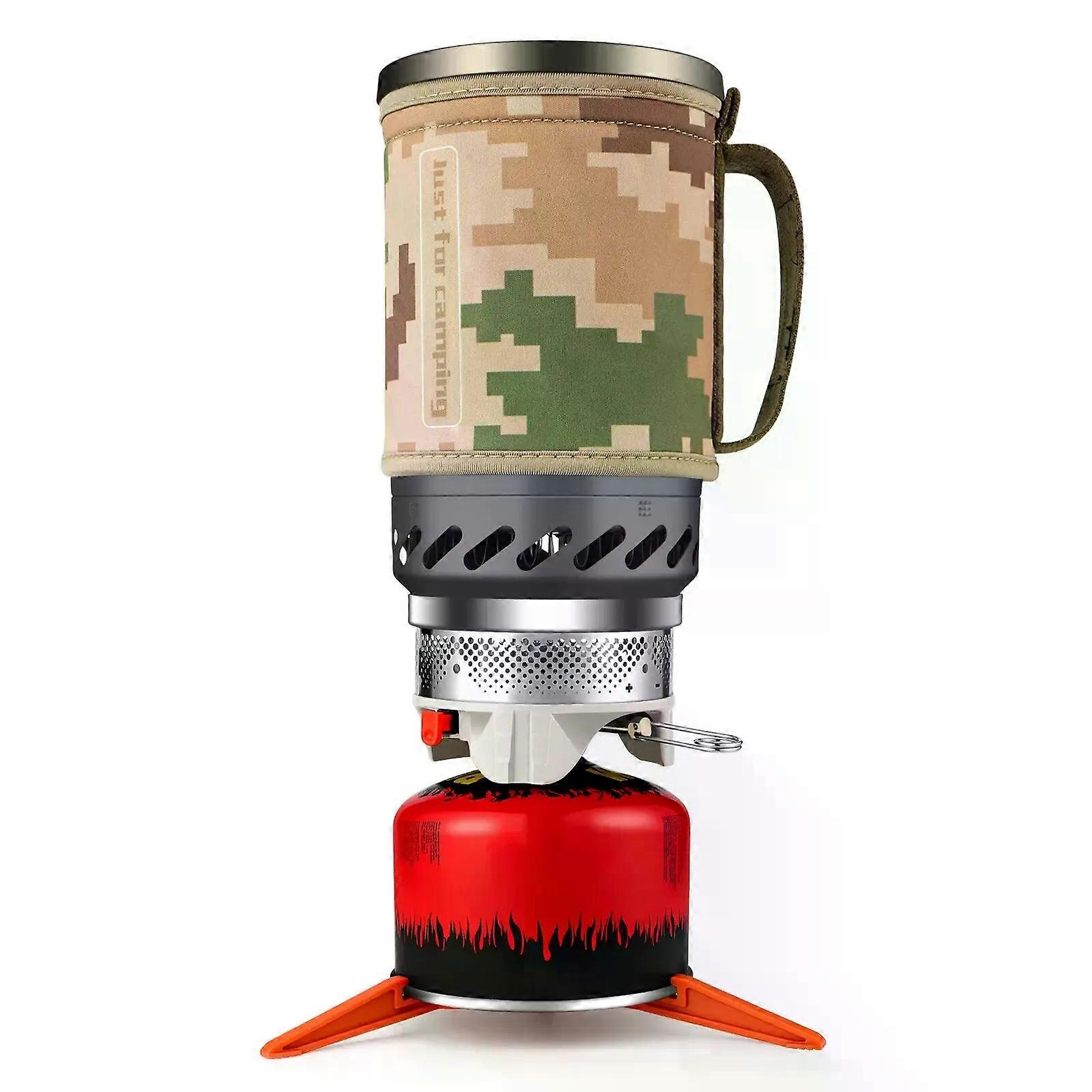 1.4L Backpacking Stove Camping Propane Cooking Gear Portable Camp Burner System with Red Tripod
