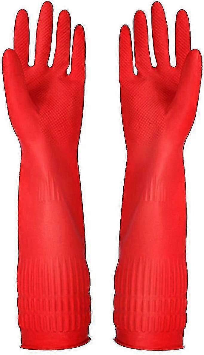 Three-Piece Set of Rubber Kitchen Cleaning Gloves