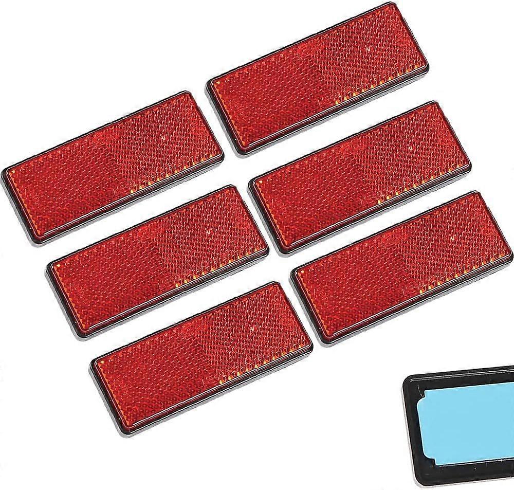 x Rectangular Trailer Reflectors Red Reflective Safety Rear Reflector for Fence Posts Trailer Caravan (Red)