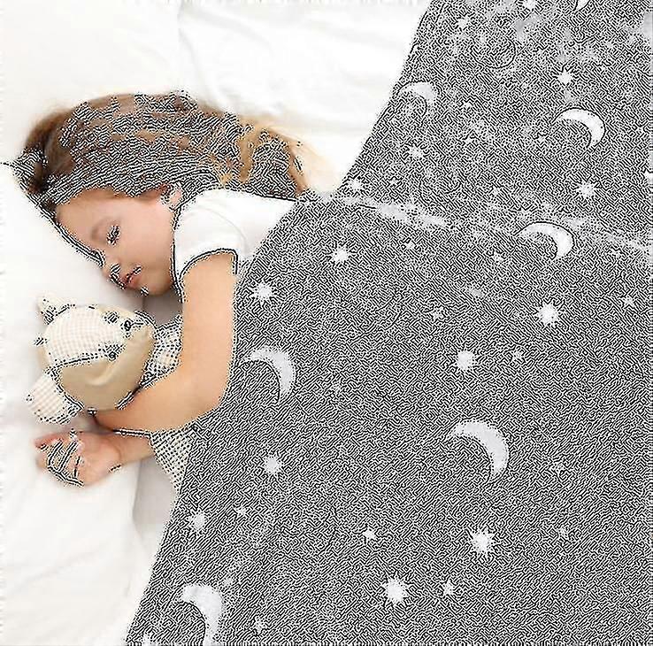Flannel Star And Moon Pattern Luminous Blanket, Children&#39;s Nap Blanket100*150cm