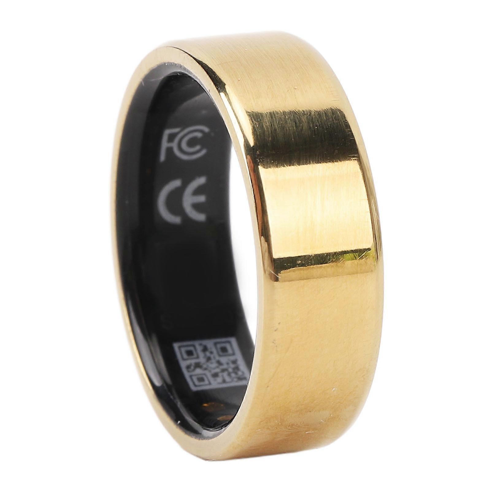 Smart Health Ring Lightweight Sleep Monitoring Step Counting Fitness Health Tracker Ring Golden US 12 75mm
