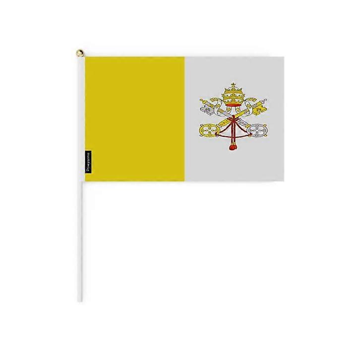 Mini Flag - Vatican - 14 x 21 cm - Pack of 50 - Polyester - Lightweight - Double-sided