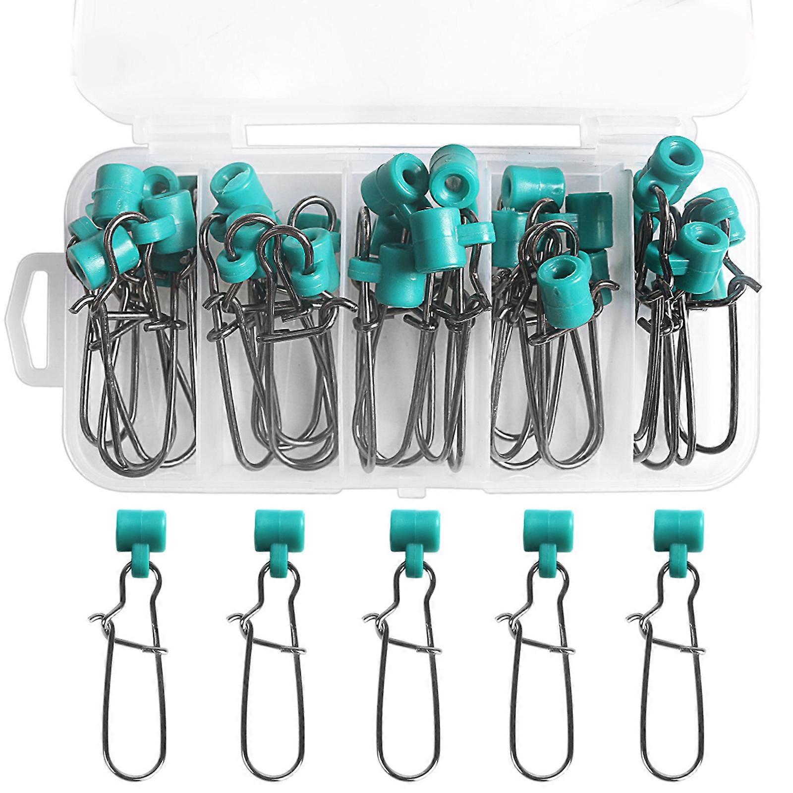 25Pcs Fishing Line Slider Weight Connectors Fishing Rig Fishing Line Connectors Slides Double Lock Snap Sliding Swivels