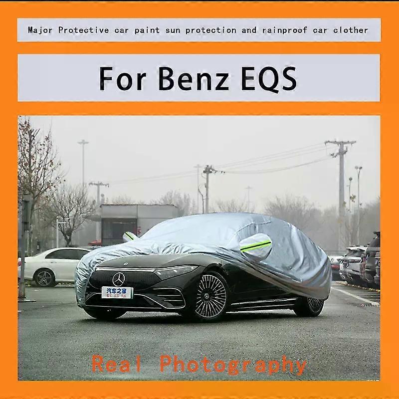 ForBenz EQS כיסוי גשם כפור שלג אבק עמיד למים הגנה חיצונית מגן רכב כיסויים אנטי UV חיצוני שמש רפלקטיבי