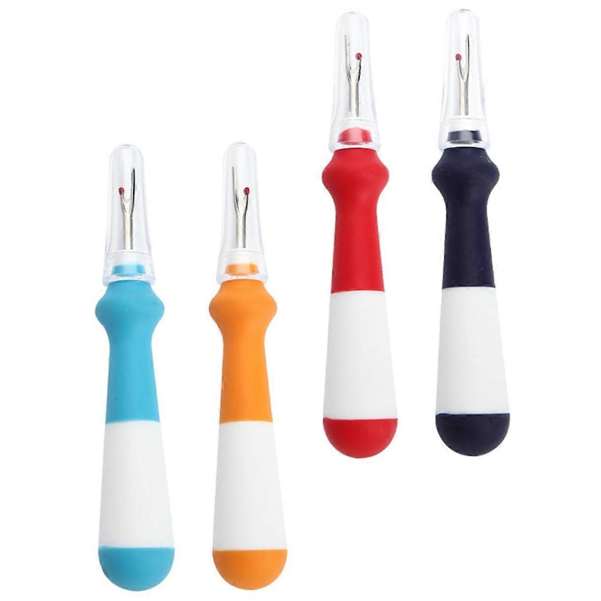 Heavy Duty Seam Rippers 4pcs Set Durable Thread Removers Compact Design Multi Color Sewing Tools for Easy Stitch Removal