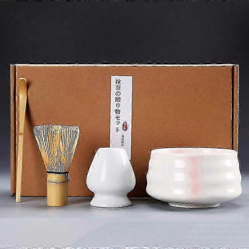 4pcs/set Traditional Matcha Gift Set with Bamboo and Ceramic Matcha Bowl including Whisk for Matcha Lovers