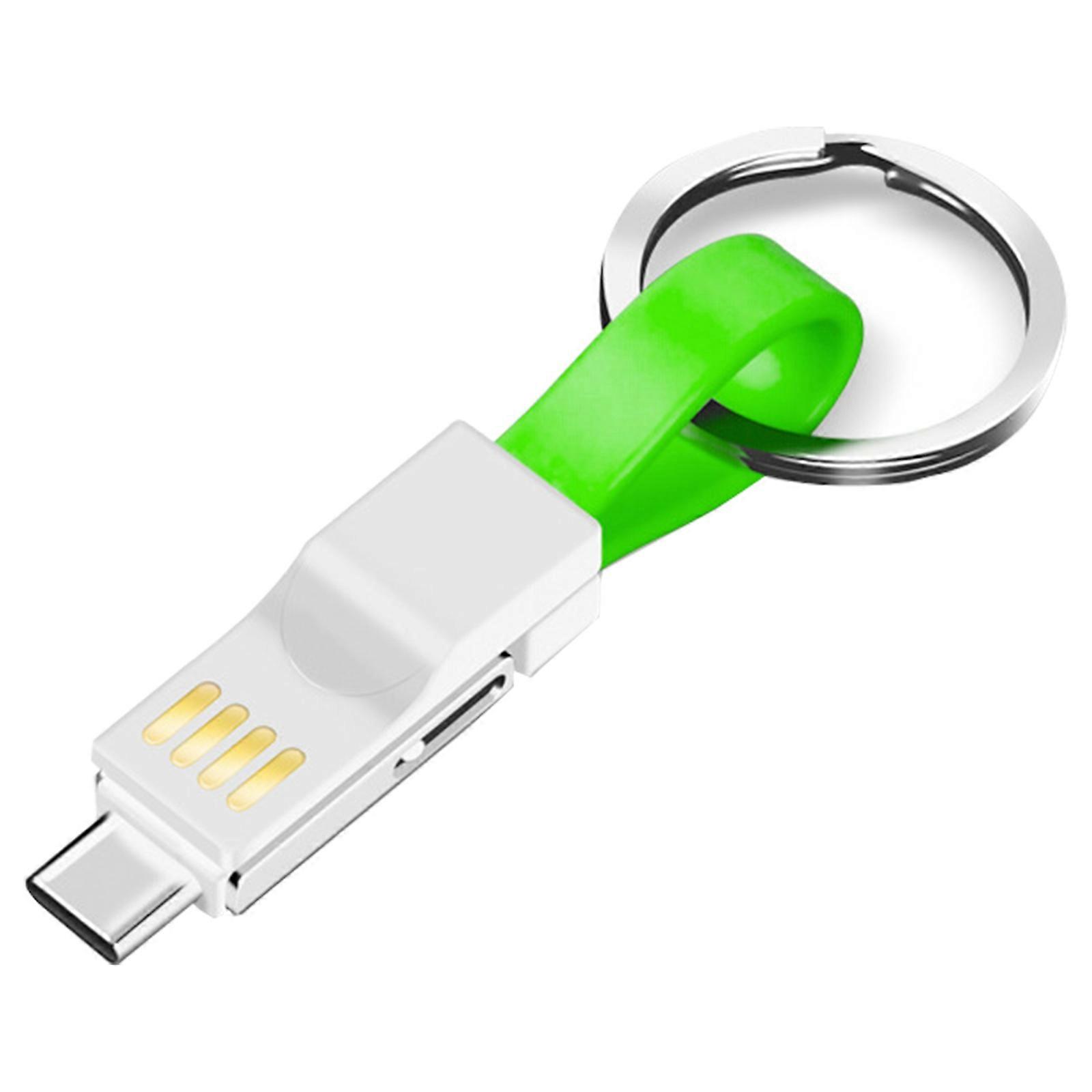 Universal Smartphone Keychains Cable Fast Charge & Data Sync Magnetic Closures Multifunction Charging Keychains Simple to Use  Green