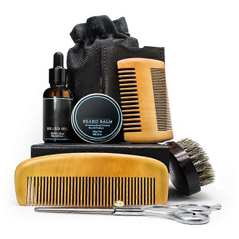 Natural Beard Care Men, Includes Oil Balm Scissors Comb for Styling