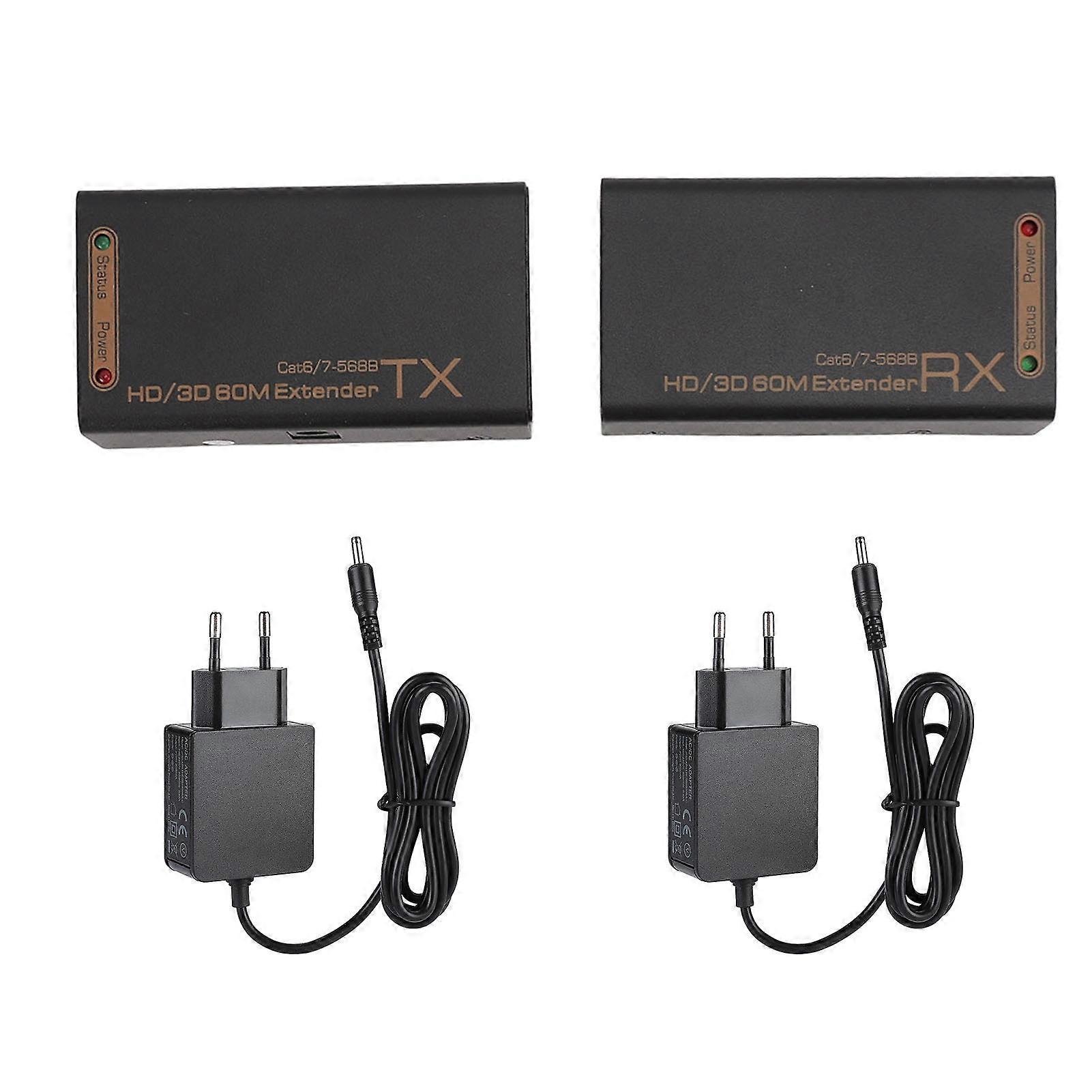 HD Multimedia Interface Extender Cat 6/7 1080P 60Hz 3D Video Adapter EU Plug