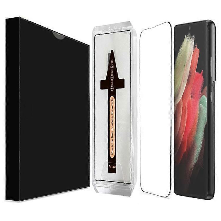 Samsung Galaxy S21 Ultra 5G強化ガラスHDクリアスクリーンプロテクター、自動ダスト除去ツールに対応