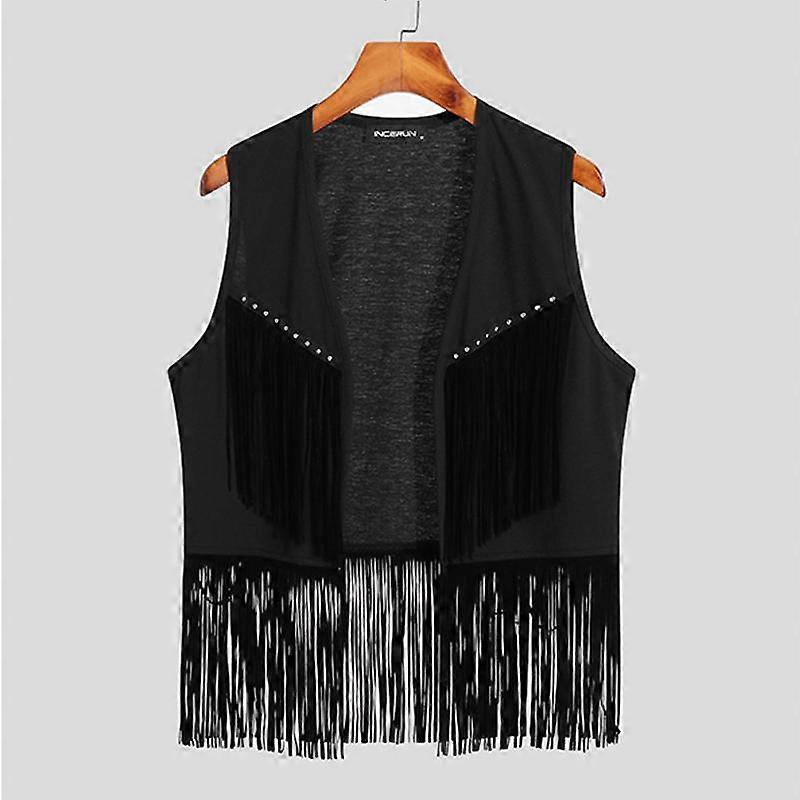 INCERUN Summer Men Tassel Sleeveless Waistcoat Tank Tops